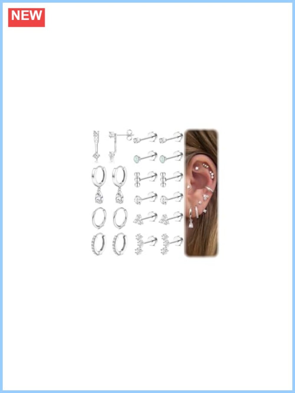 Flat Back Earrings 14K Gold Plated Stainless Steel Studs